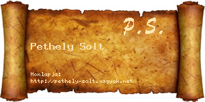 Pethely Solt névjegykártya